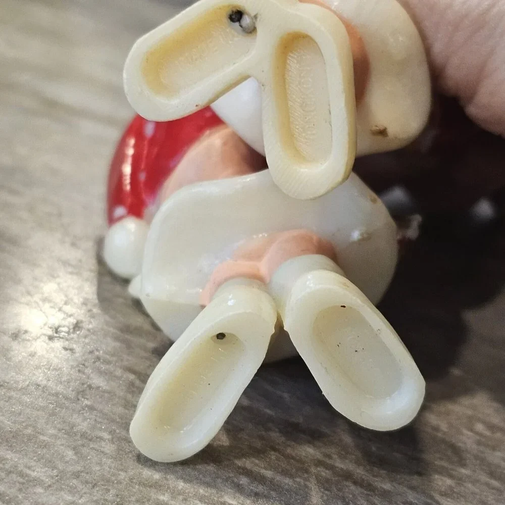 VTG 60s Kitschy Elf Girls Christmas Figurines Miniature Pixie Celluloid Set Of 2